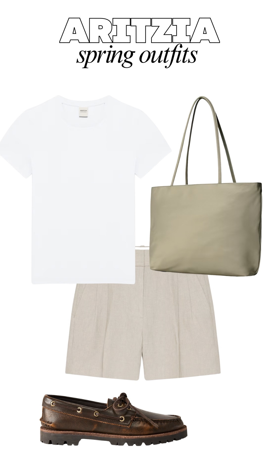 Spring outfit, t shirt, linen shorts, spring ootd, aritzia, shoulder bag, sperry

#LTKootd
