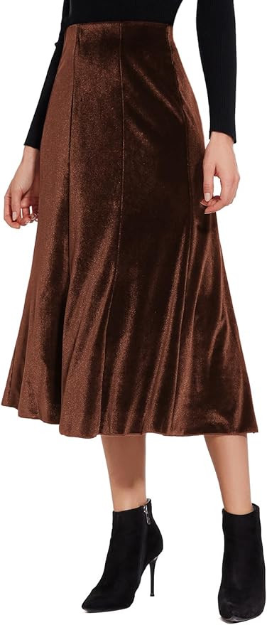 Velvet Midi Skirt | Amazon (US)