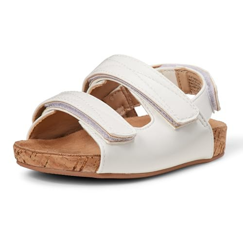 Amazon Essentials Toddler Girls' Cork Sandals, White, 10 Toddler | Amazon (US)