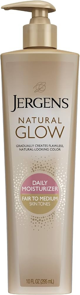 Jergens Natural Glow Self Tanner Body Lotion, Sunless Tanning, Fair to Medium Skin Tone, Daily Mo... | Amazon (US)