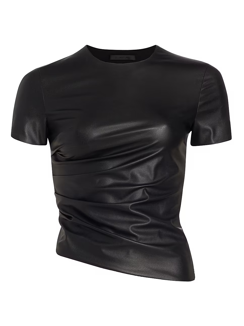 Twist Faux Leather Short Sleeve T-Shirt | Saks Fifth Avenue