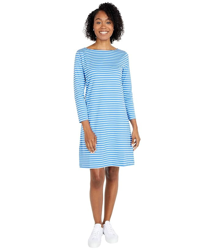 Vineyard Vines Sankaty Boatneck Shift Dress (Bimini Blue/White) Women's Dress | Zappos