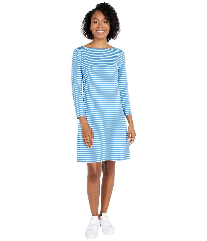 Vineyard Vines Sankaty Boatneck Shift Dress (Bimini Blue/White) Women's Dress | Zappos