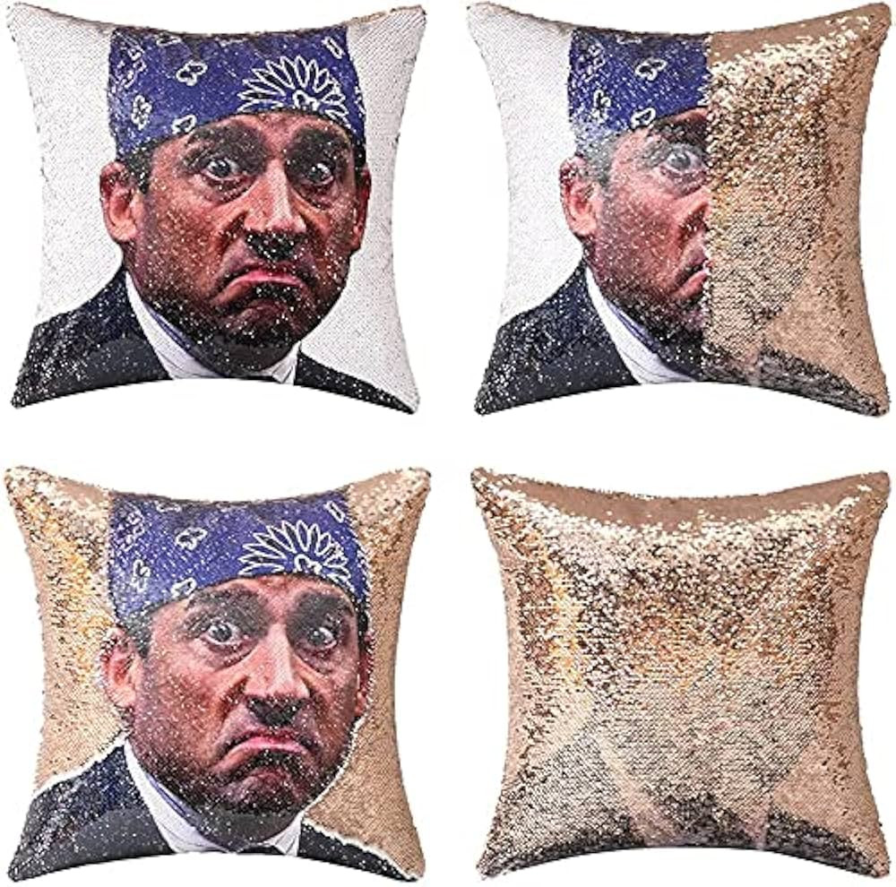 Hythillow The Office Merchandise Gifts Sequin Pillow Covers 16x16 inches Prison Mike Funny Revers... | Amazon (US)