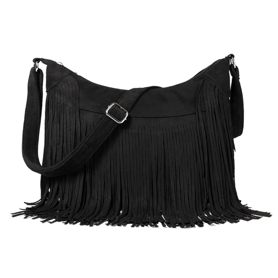 Sunwel Fashion Women Fringe Hobo Bag Western Purse Shoulder Bag Vegan Suede Tassel Hippie Crossbo... | Amazon (US)