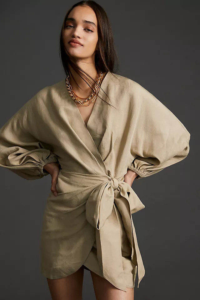 Significant Other Wrap V-Neck Mini Dress | Anthropologie (US)