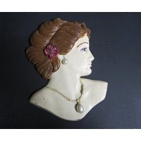 Cameo Woman Bust Head Wall Art Cast Metal Sexton Vintage Home Interiors 1968 | Etsy (US)