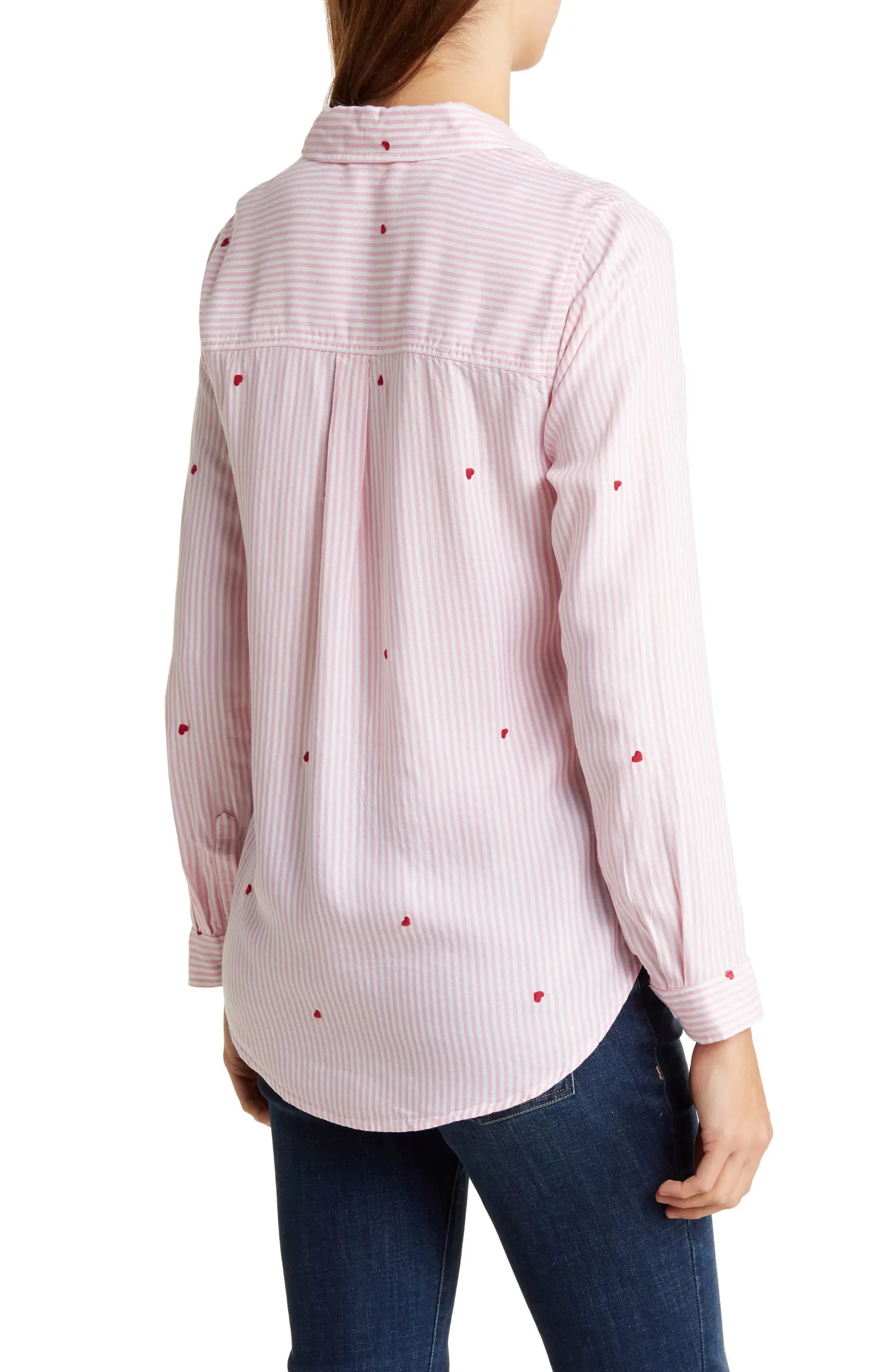 Kaylee Heart Stripe Long Sleeve Button-Up Shirt | Nordstrom Rack