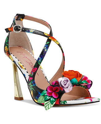 Betsey Johnson Women's Mikah Floral Stiletto Dress Sandals - Macy's | Macy's