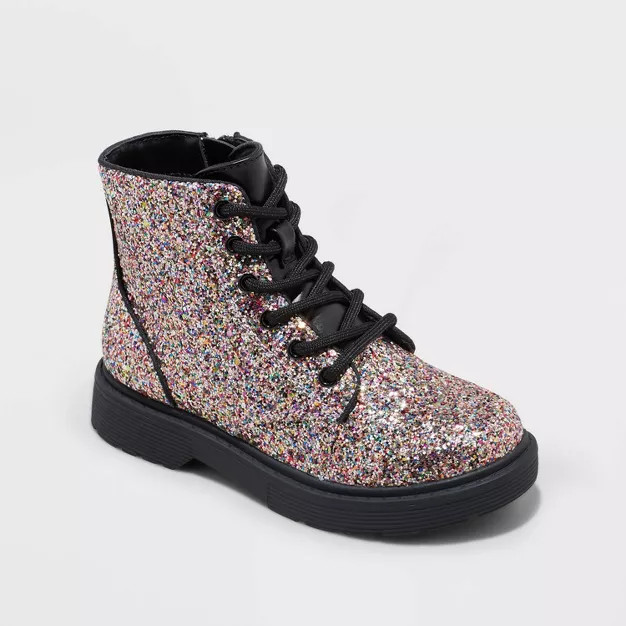 Girls' Zoe Zipper Lace-Up Combat Boots - art class™ | Target