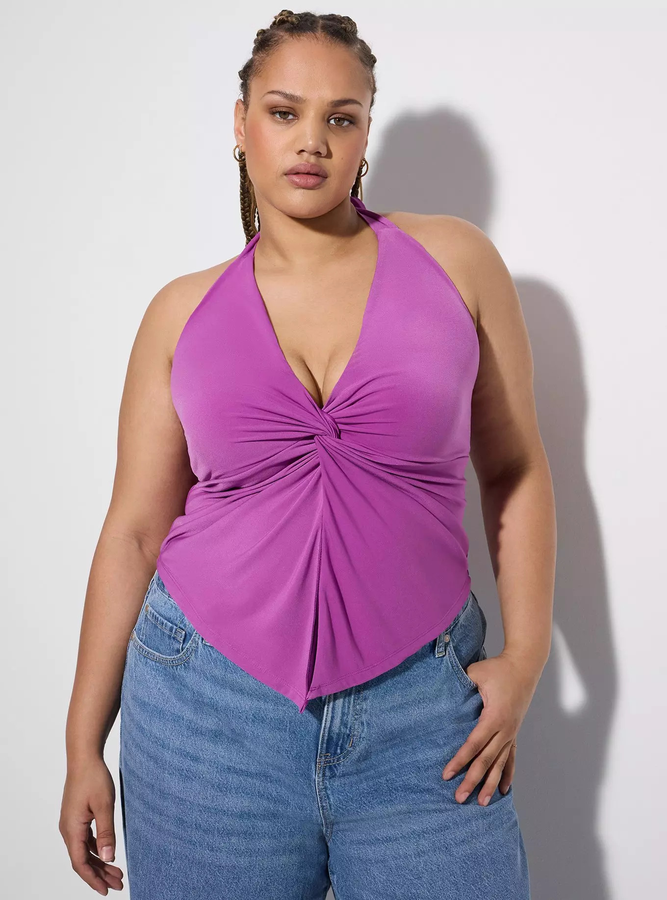 LoveSick Twist Front Flyaway Halter Top | Torrid (US & Canada)