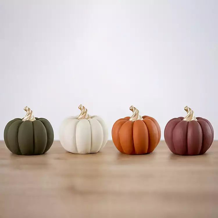 Mini Chalk Paint Pumpkins, Set of 4 | Kirkland's Home