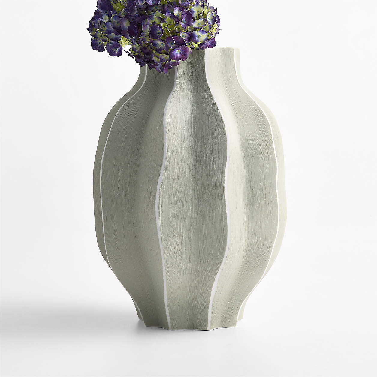 Waverly Large Smoke Green Porcelain 13" Vase | Crate & Barrel | Crate & Barrel