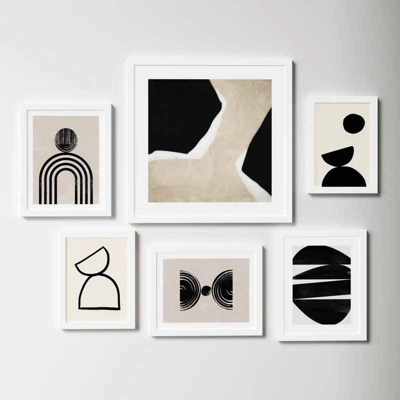Neutral Shapes  - set of 6  by 1x Studio, Urban Road Framed Wall Art Prints | Wayfair North America