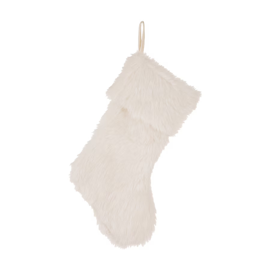 Glitzhome 21-in White Christmas Stocking | Lowe's