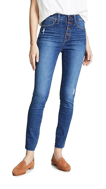 10" High Rise Button Front Jeans | Shopbop