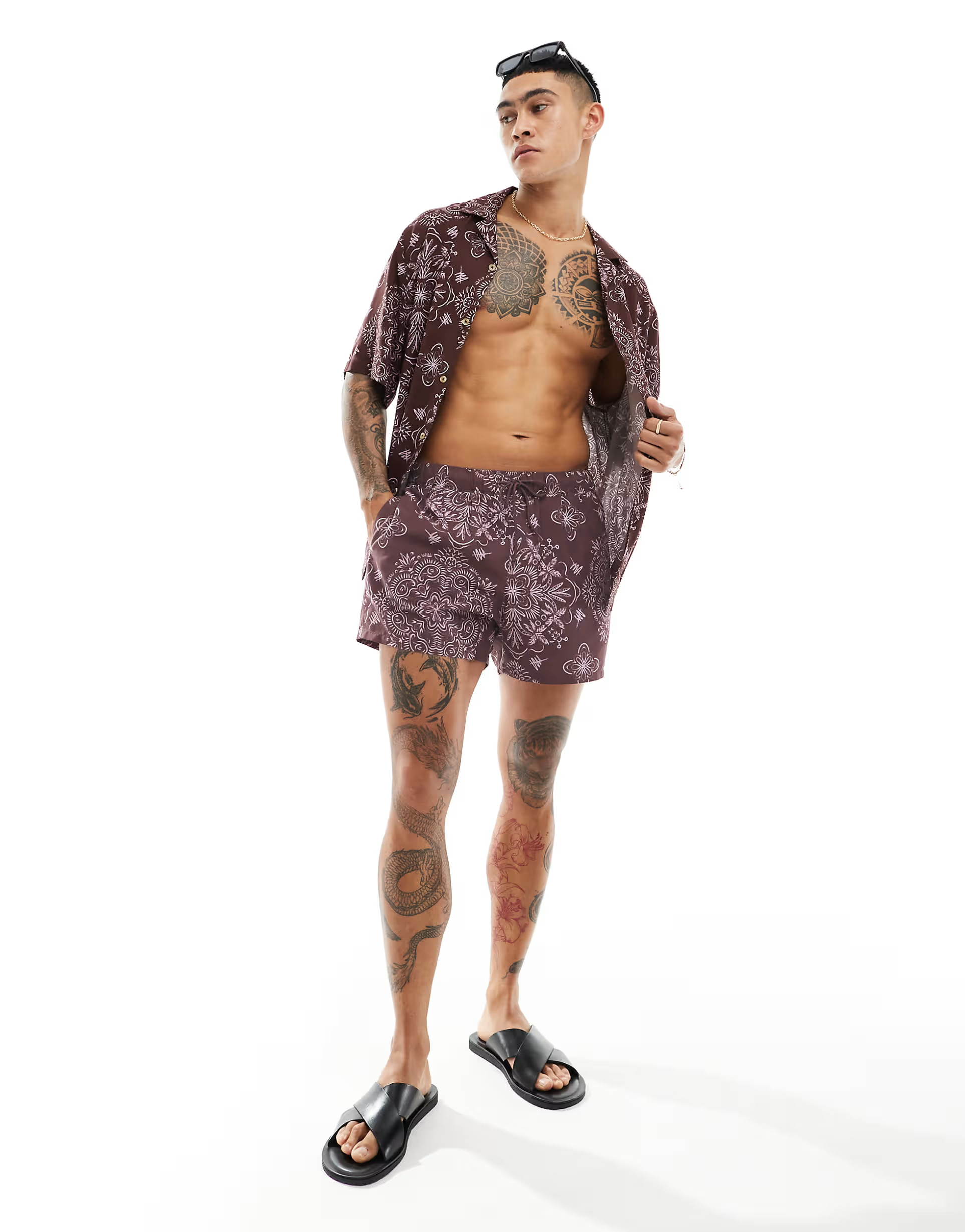 ASOS DESIGN swim shorts in bandana print - part of a set | ASOS (Global)