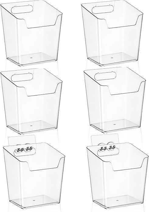 6 Pack Drink Packet Organizer, Clear Acrylic Cabinet Door Organizer Adhesive, Wall Mount Caddy Ut... | Amazon (US)