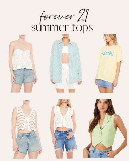 Forever 21 summer tops 🙌🏻🙌🏻

Summer tops, button down shirt, graphic tee, vest, casual blouse 

#LTKfindsunder50 #LTKSeasonal #LTKstyletip