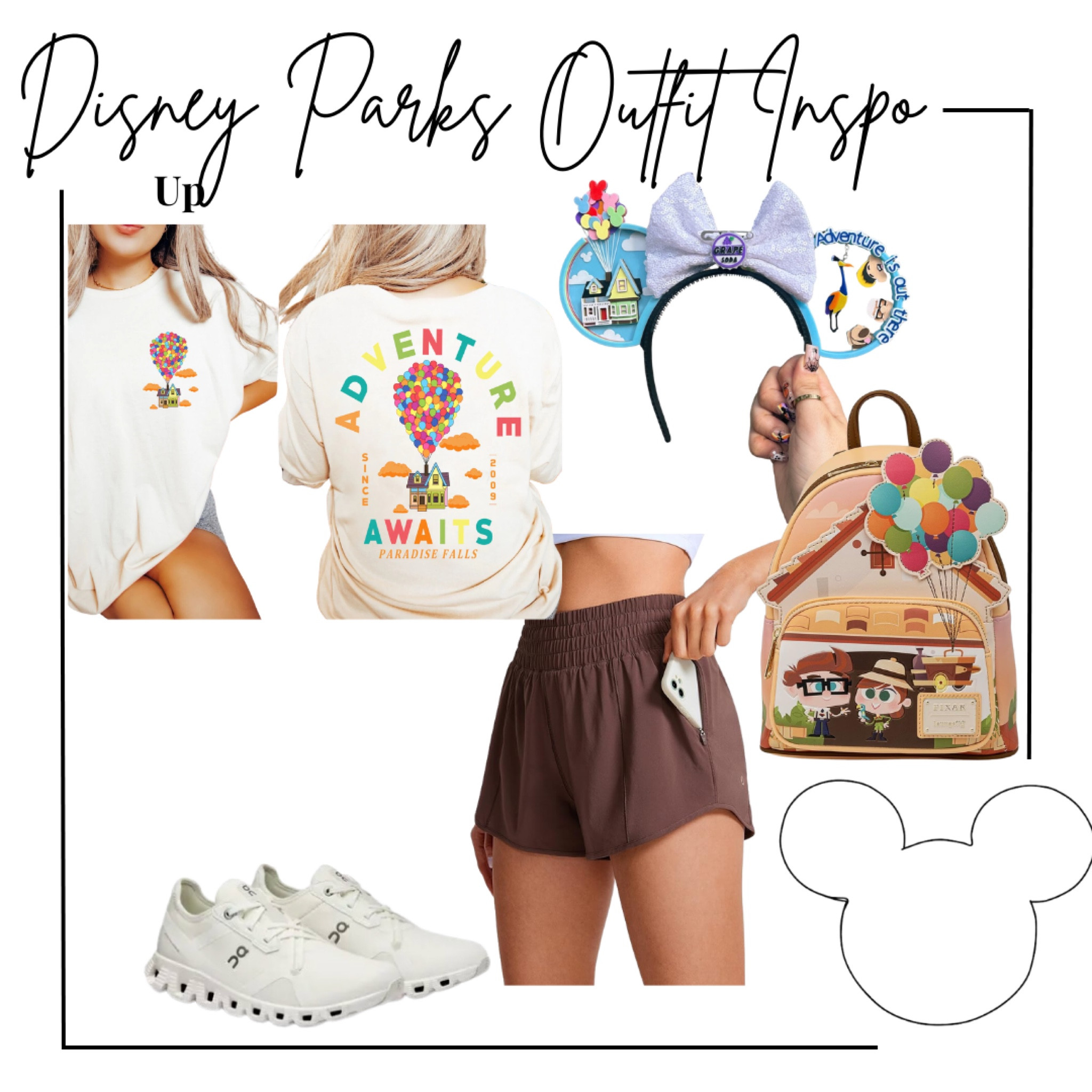 Up inspired comfy disney parks outfit - adventure is out there graphic tee from Etsy, brown high waisted elastic shorts from amazon, up inspired Minnie ears from Etsy, up loungefly from amazon, and on cloud sneakers (I wear a 9 1/2)

Midsize, midsize outfit, size 10, ootd, Outfit inspo, pixar finds, Disney parks Outfit, Disney bound,  under $50 outfit, affordable outfit, casual outfit, Disney pixar , Etsy finds, Disney outfit, Mickey ears, minimal Disney style, #ltkdisney, Disney ears, Disney aesthetic, theme park outfit, Disney parks outfit ideas, comfy Disney outfit, small business finds, pixar fest

#LTKstyletip #LTKfindsunder50 #LTKtravel