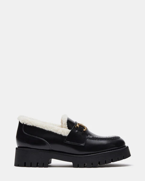 LANDO FUR BLACK LEATHER | Steve Madden (US)