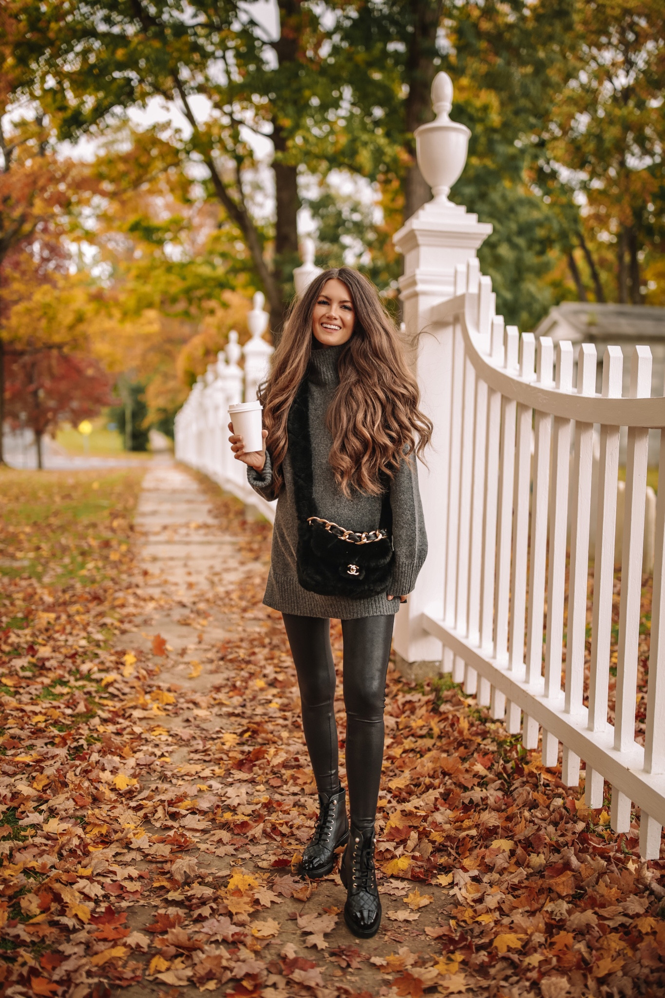 chenille mossimo sweater & spanx faux leather leggings - Lovely Lucky Life