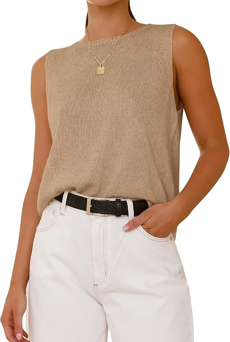 BTFBM Sleeveless Sweater Tops for Women Casual | Amazon (US)