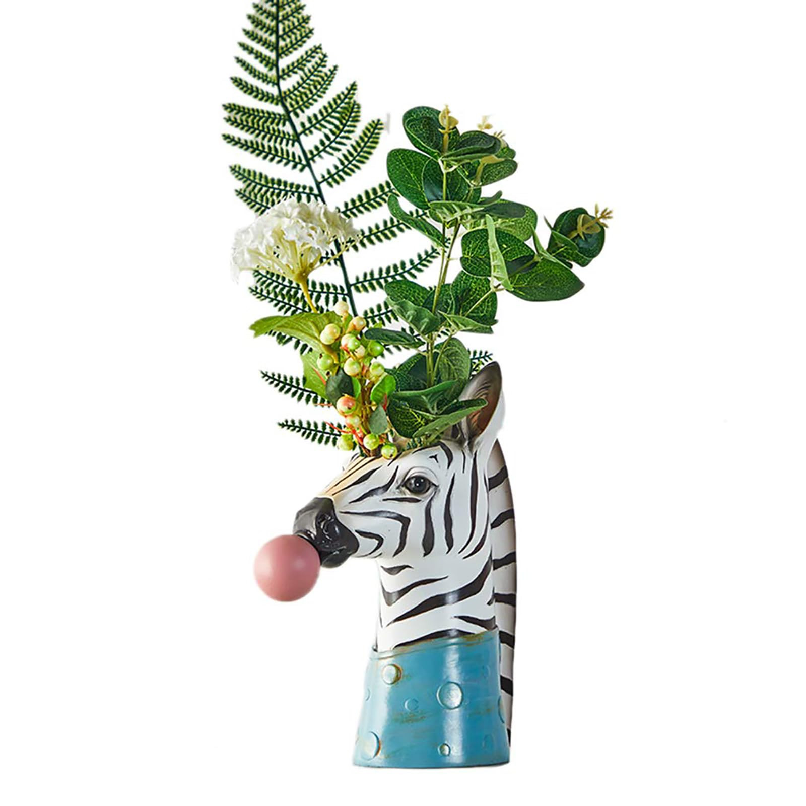 Blowing Bubble Art Vase, Animal Face Vase, Modern Home Decor Vase (No Plants) - Zebra | Amazon (US)