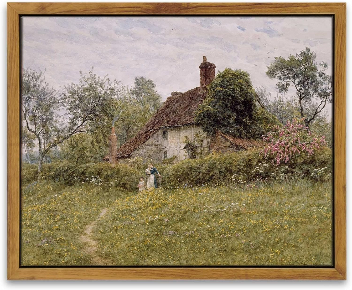 InSimSea Framed Vintage Wall Art Room Decor Classical Landscape Watercolour Painting Canvas Print... | Amazon (US)