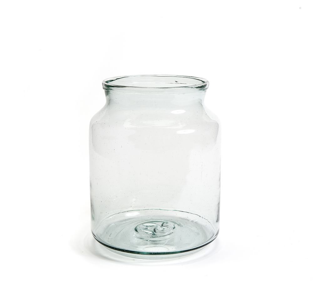 Recycled Glass Mason Jar Vase, Small | Pottery Barn (US)