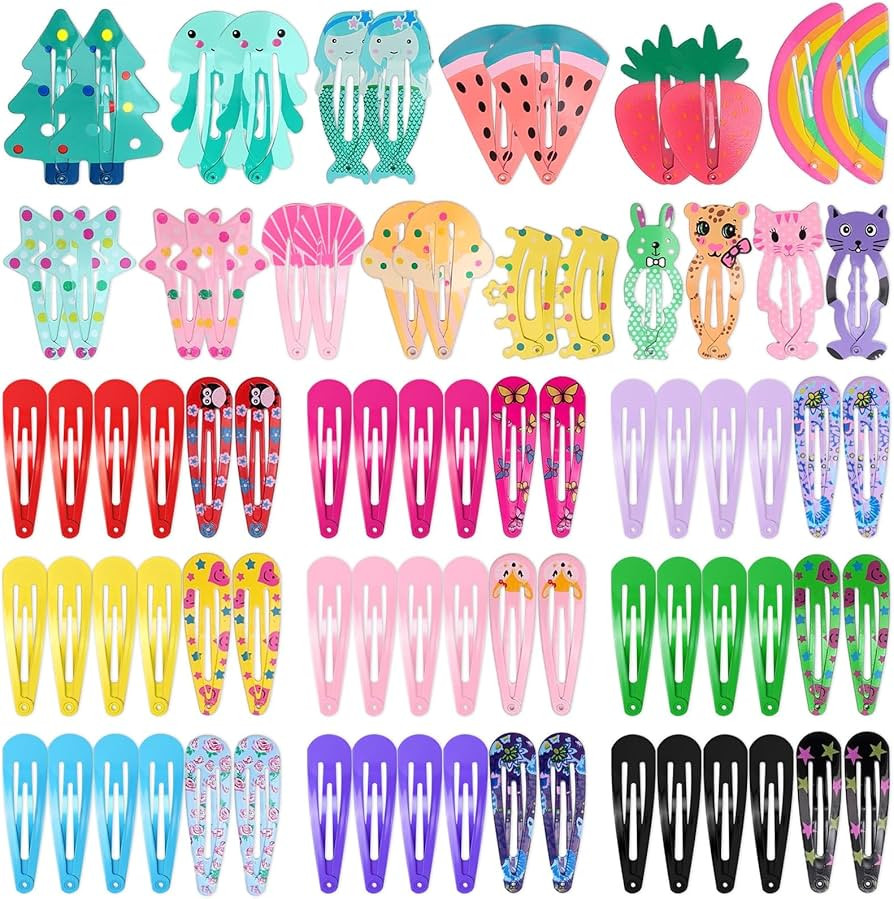 Anezus 80 Pcs Hair Clips for Girls Hair Barrettes Snap Non-Slip Metal Hair Clips for Girls Kids T... | Amazon (US)