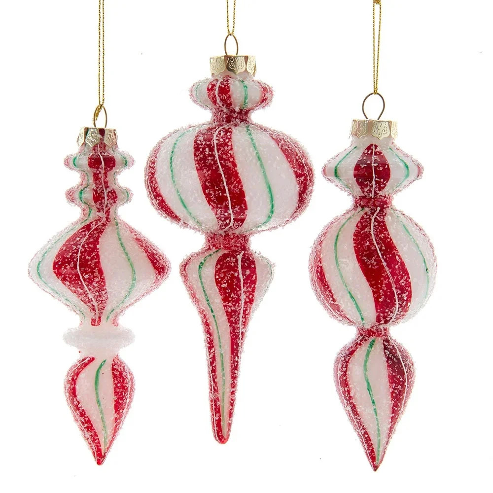 Flocked Red and White Finial Christmas Ornaments 18.5" - Walmart.com | Walmart (US)