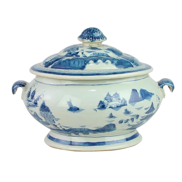Gezana Blue/Ivory 11'' Porcelain Ginger Jar | Wayfair North America
