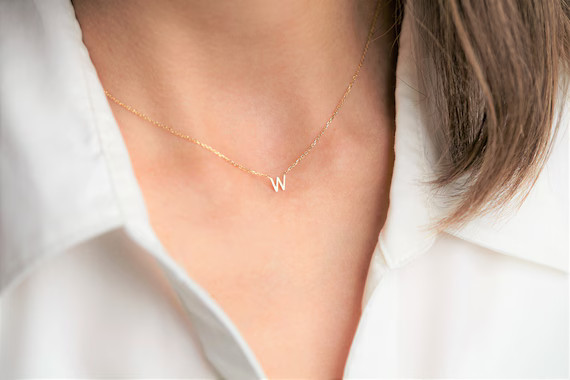 Initial Necklace - Personalized Name Necklace - Letter Necklace - Gold Necklace - Gifts For Mom -... | Etsy (US)