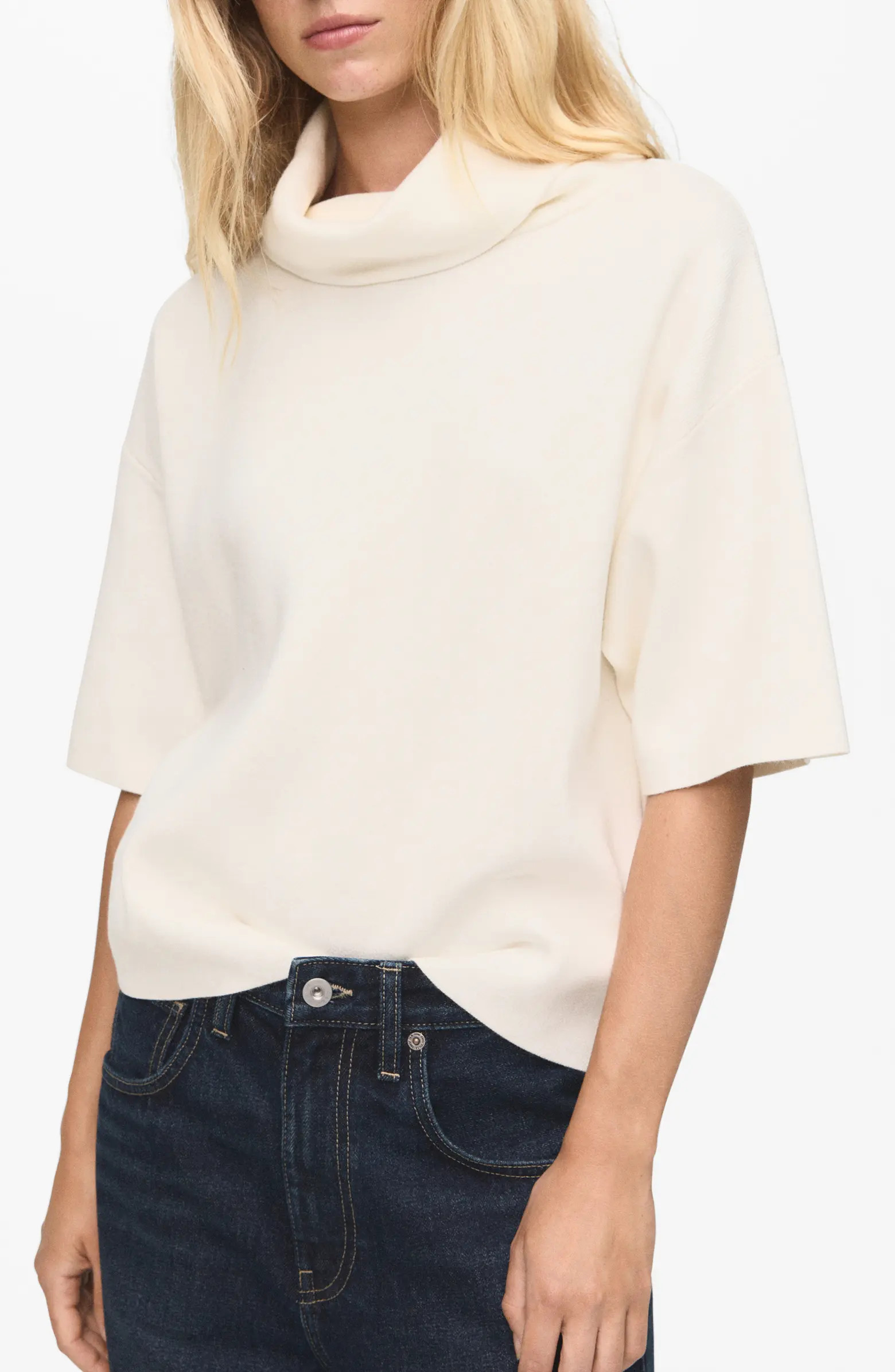 MANGO Short Sleeve Turtleneck Sweater | Nordstrom | Nordstrom