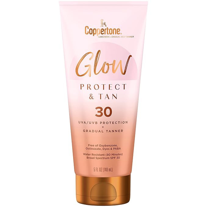 Coppertone Glow Protect and Tan Sunscreen Lotion + Gradual Self Tanner, SPF 30 Sunscreen, 5 Fl Oz... | Amazon (US)