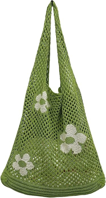 AIYUENCICI Crochet Tote Bag, Fairy Hobo Bag for Women Aesthetic Bag Y2k Purse Knitted Shoulder Ba... | Amazon (US)