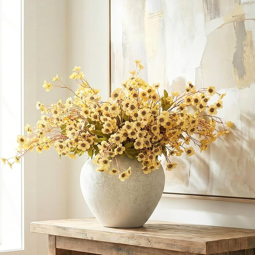 24pcs Faux Yellow Spring flowers With Stems, 23" Realistic Wildflowers Artificial Long Floral for... | Amazon (US)