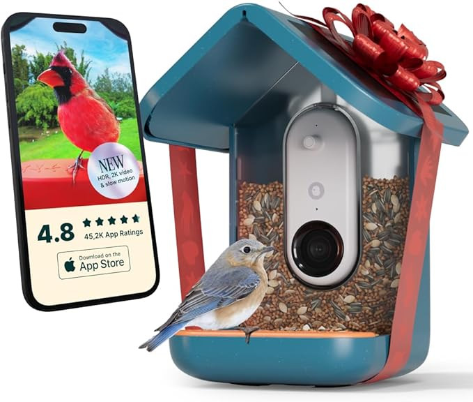 BIRD BUDDY® PRO Solar Bird Feeder with Camera - AI Bird Species Identification, 5MP Photos, 2K U... | Amazon (US)