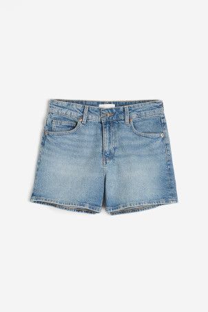 High Waist Denim Shorts - Light denim blue - Ladies | H&M US | H&M (US + CA)