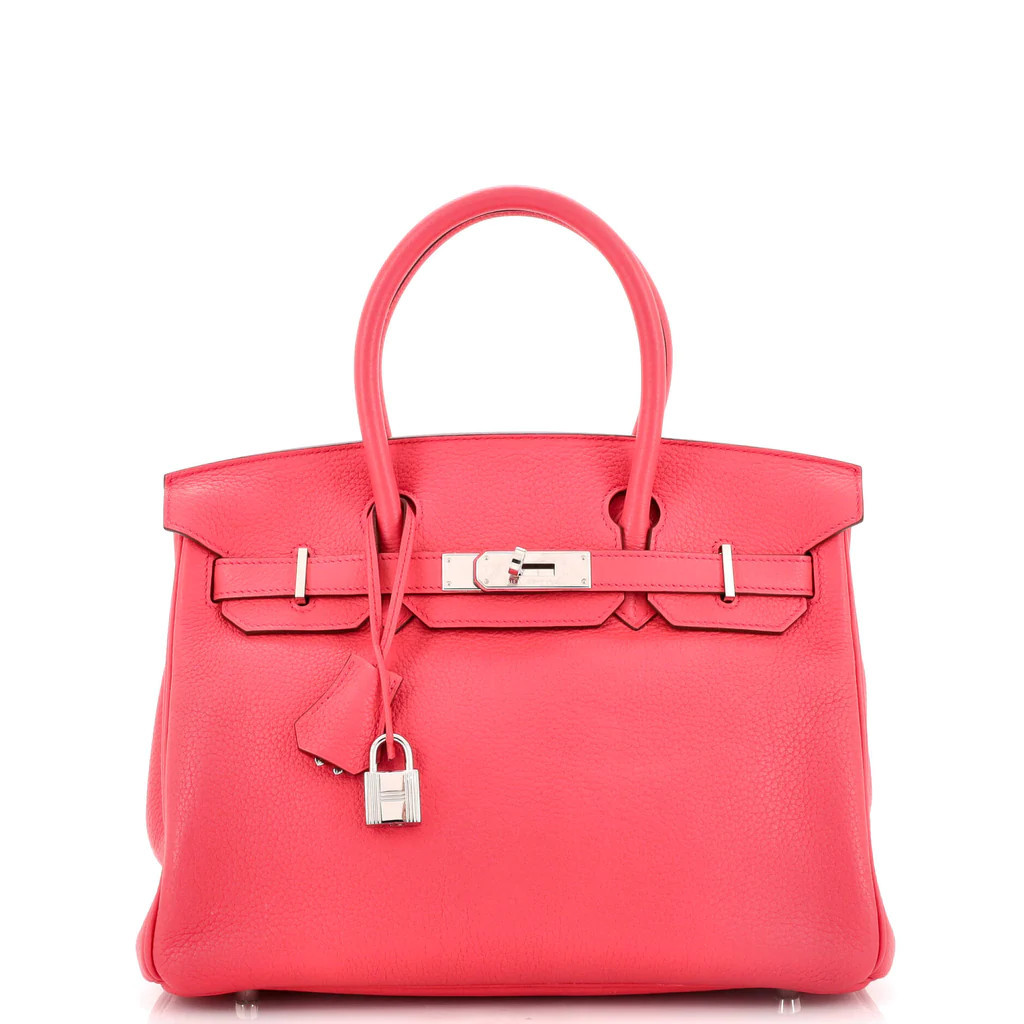Birkin Handbag Bougainvillea Togo with Palladium Hardware 30 | Rebag