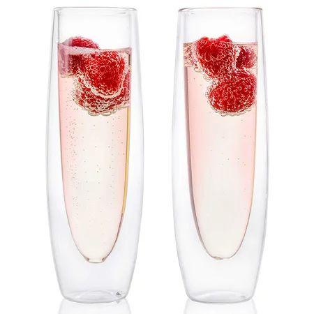 Epare Champagne Flutes - Set of 2 - Stemless Sparkling Wine Glasses - Wine Flute - Great For Wedding | Walmart (US)