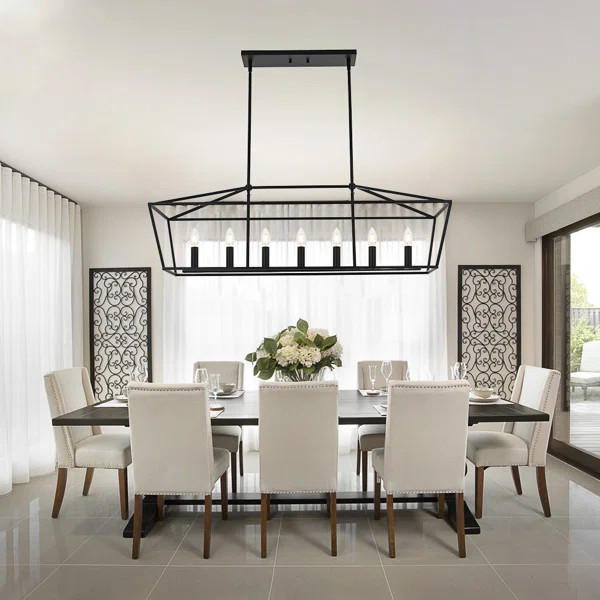 Chantrea 7 - Light Dimmable Kitchen Island Square / Rectangle Chandelier | Wayfair North America
