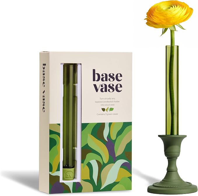 Base Vase (3-Pack) - The Bud Vase that Fits in Taper Candle Holders | Create Floral Arrangements ... | Amazon (US)