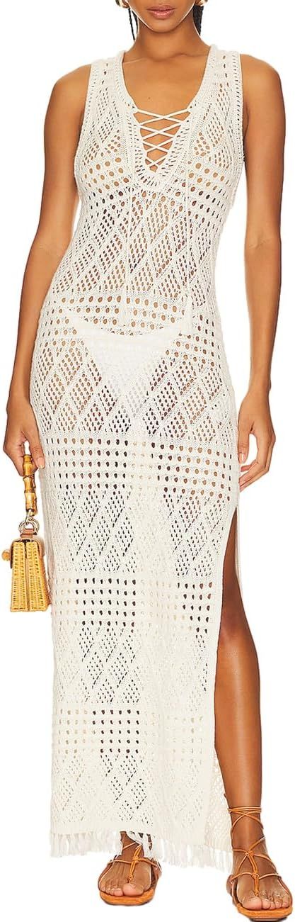 Bsubseach Beach Cover Ups for Women Crochet Cover Up Dress Bikini Cover Up Vacation Outfits for W... | Amazon (US)