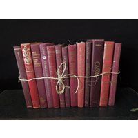 Books by the Foot   Berry Wine Merlot  Dark Books for Decor  Vintage Book Stack  Bookshelf Decoration | Etsy (US)
