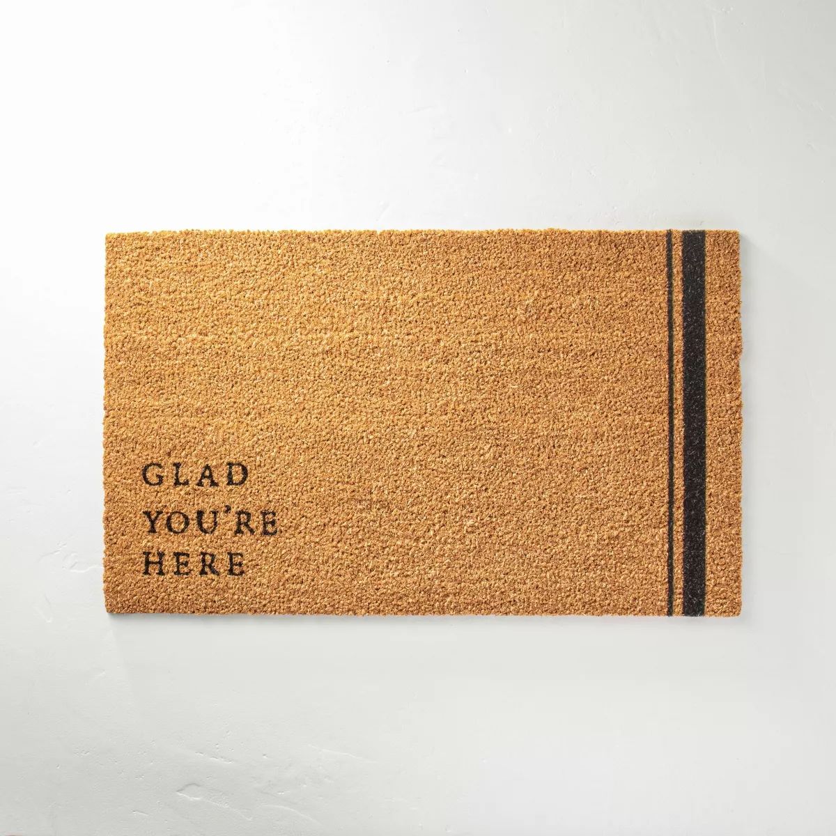 Glad You're Here Coir Doormat Tan/Black - Hearth & Hand™ with Magnolia | Target