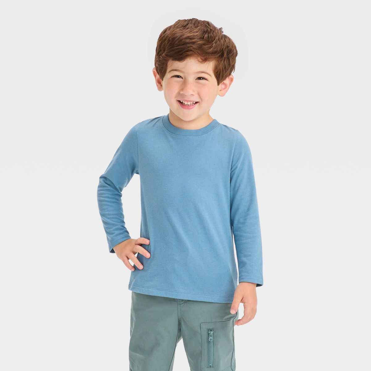 Toddler Boys' Long Sleeve Solid T-Shirt - Cat & Jack™ | Target