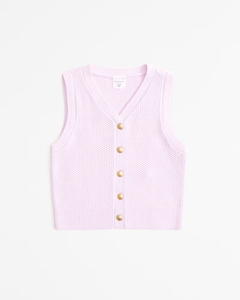 girls button-through sweater vest | girls tops | Abercrombie.com | Abercrombie & Fitch (US)