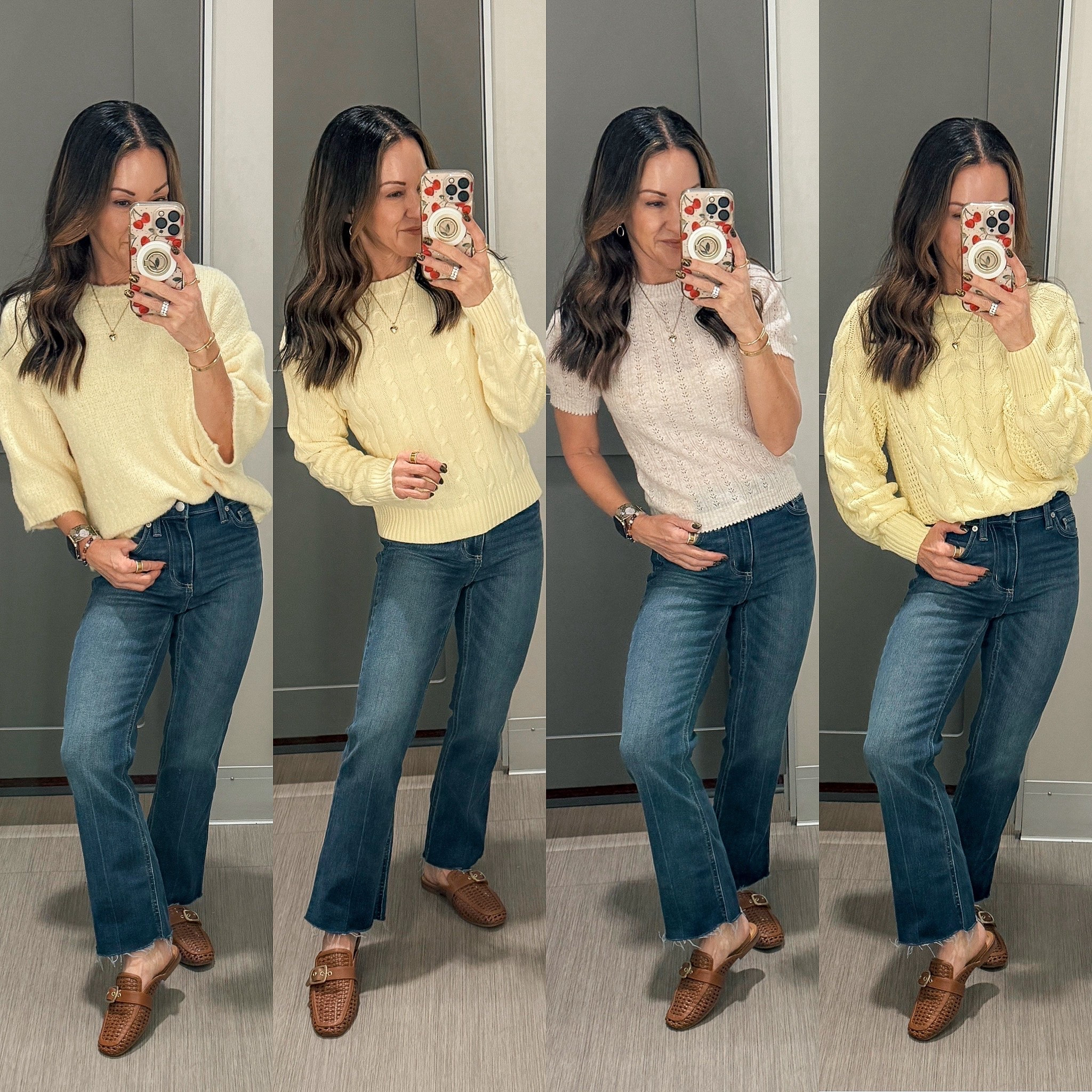 🎯 Target new spring sweaters & petite friendly jeans! 

For Ref: I’m 5’1”, 109lbs
Wearing size extra small in all the sweaters. 
Shoes I’m wearing a size 7. I’m typically a seven or a 7 1/2 and the seven fit perfectly. 
Jeans are a size 2. They are not available online yet as soon as they are, I will add them to the links 

💛Who else is loving butter yellow this season?? Love the sweet details on this short sleeve  lightweight sweater.  Loving these petite, friendly, kick flare, jeans, too! Oh, and don’t forget the shoes! These woven mules are, darling! 


#LTKSeasonal #LTKPetite #LTKOver40